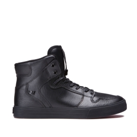 Supra Mens VAIDER Black/Black High Top Shoes | CA-24917